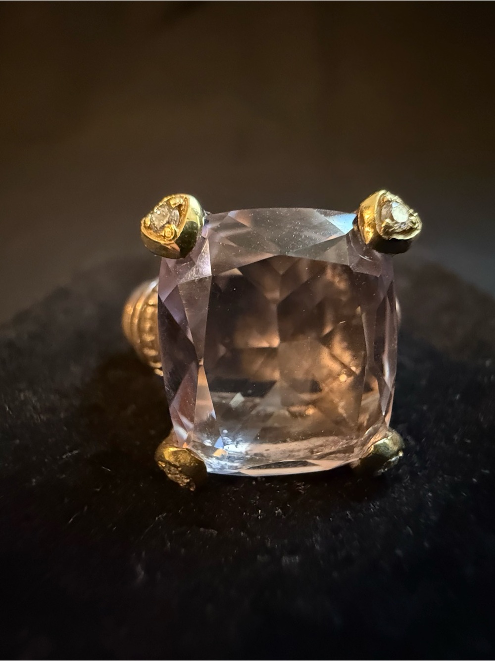 JR TWO 18k & Sterling Silver light purple amethyst ring